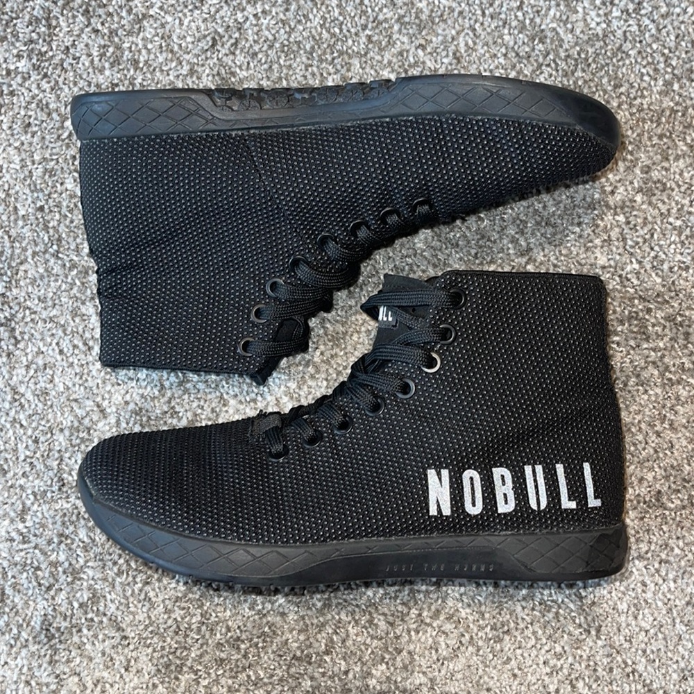 All black NoBull High Top Trainers Size 8